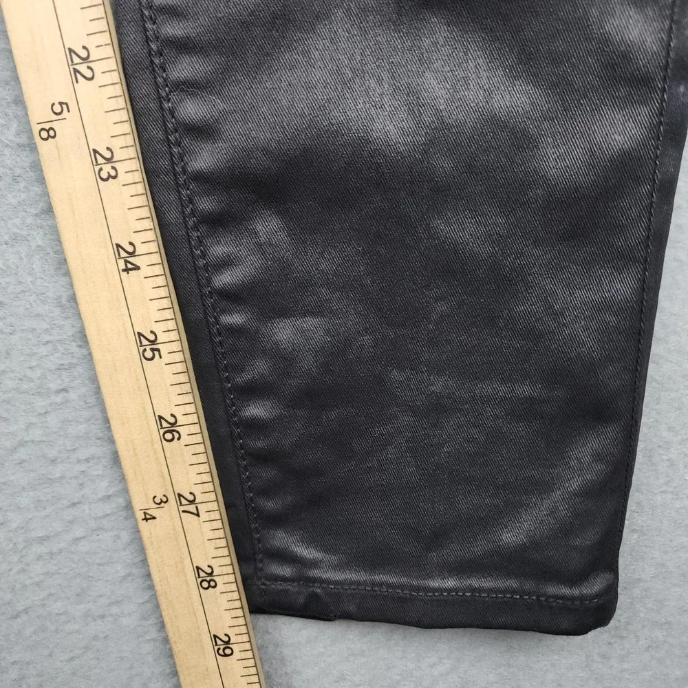 Lauren Ralph Lauren Premier Skinny Ankle Jeans Womens 6 Black Coated Stretch